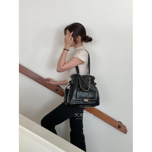 新品J11♢Milano真皮菱格鍊帶肩背包