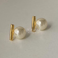 飾品♡Gold Bar Pearl Earrings 極簡金條珍珠耳環_1