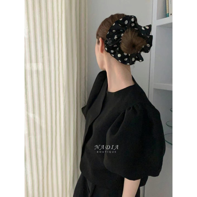 飾品♡Luna Dot 波點復古髮圈