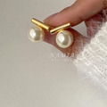 飾品♡Gold Bar Pearl Earrings 極簡金條珍珠耳環_3