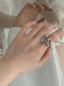 飾品♡Moon Drop 銀珠立體戒