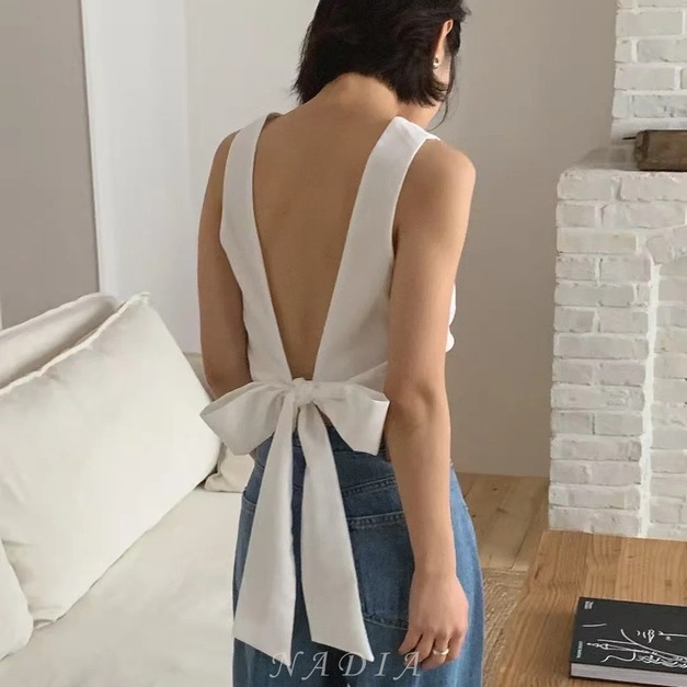 新品♢絕美性感法式裸背背心