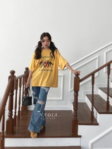 新品現貨♢寬版印花Tee