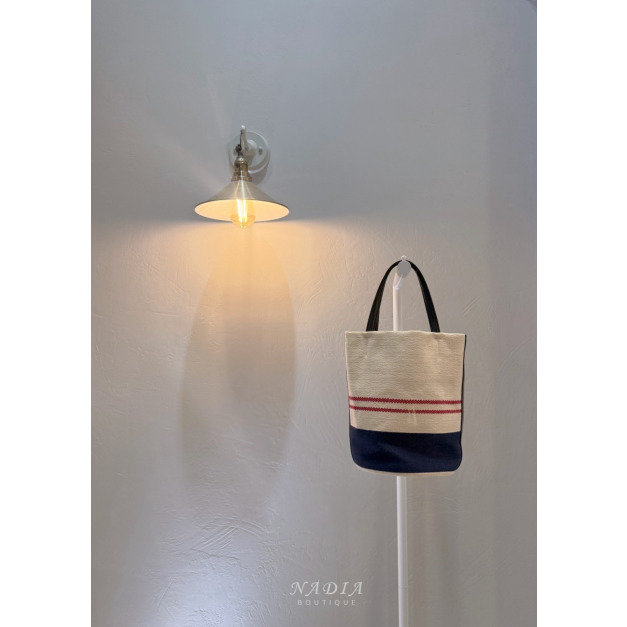 新品現貨♢法式紅藍撞色帆布包