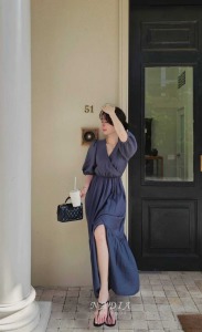 新品必買♢Elegance V領泡袖洋裝