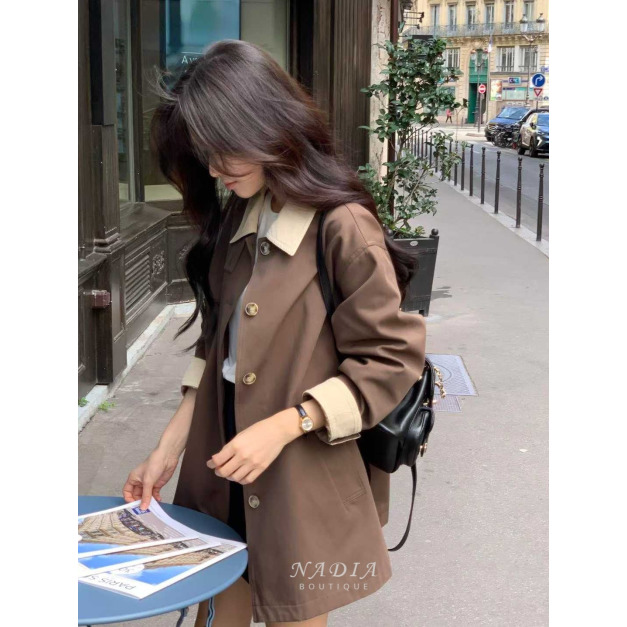 新品爆款必買♢巴黎撞色風衣外套 2色