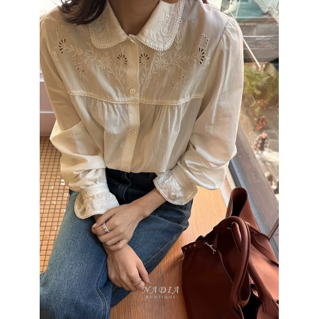 新品 ❘ 大牌感重工刺繡復古襯衫