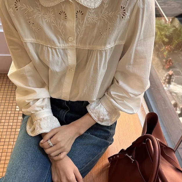 新品 ❘ 大牌感重工刺繡復古襯衫