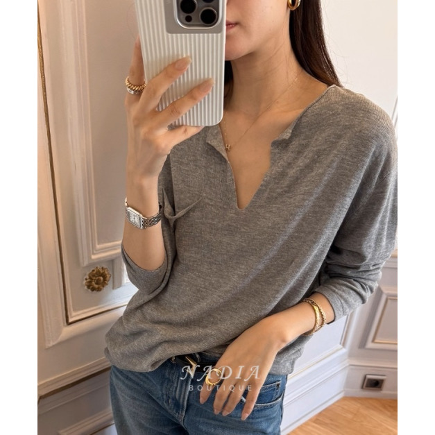 新品 ❘ 灰調高級感開襟針織上衣