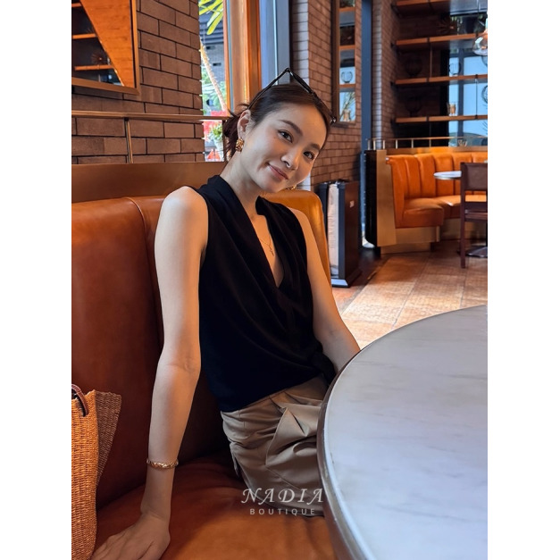 新品 ❘ 簡約V領天絲無袖上衣