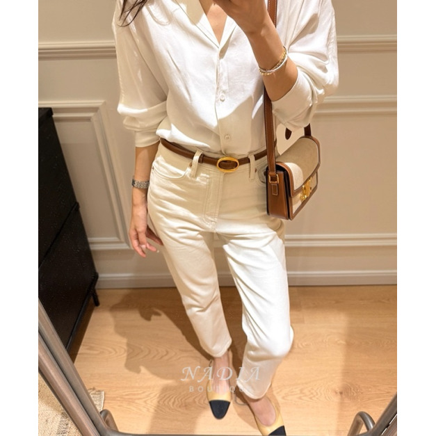 新品 ❘ 進口棉顯瘦八九分奶白褲