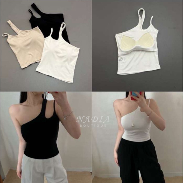 15 單肩鏤空bra top背心