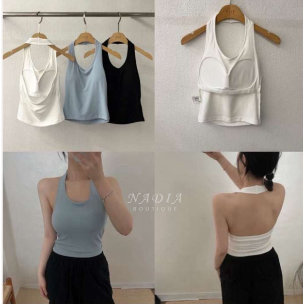 14 掛脖純色bra top背心