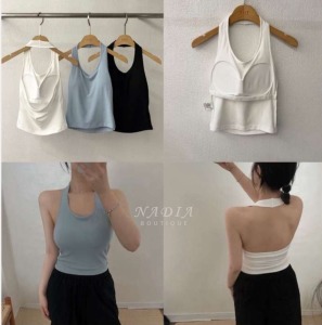 14 掛脖純色bra top背心