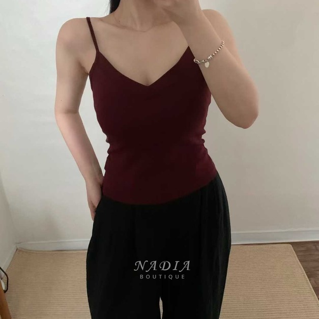 10 V領滾邊bra top背心