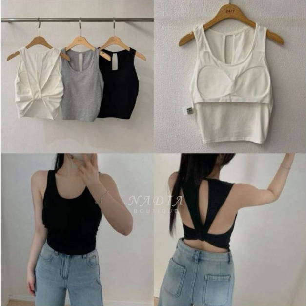 13 後背扭結bra top背心