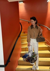 新品｜撞色質感．翻領短版夾克