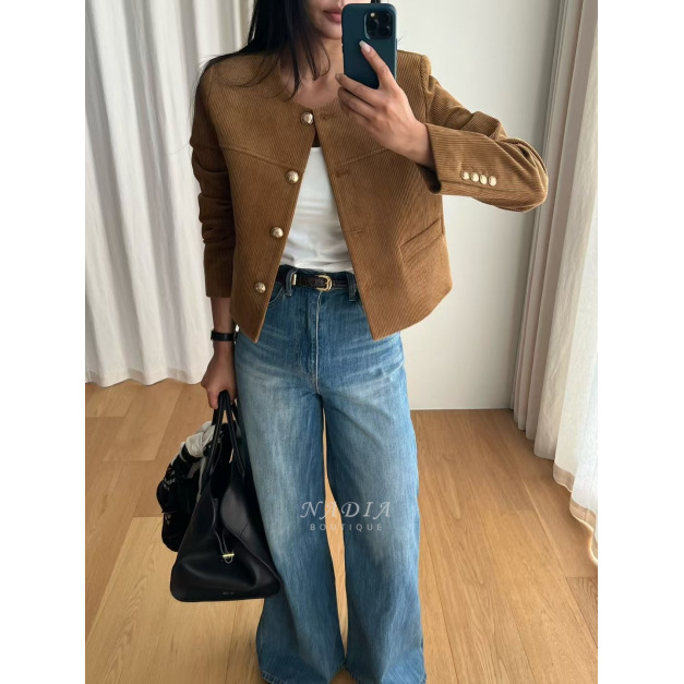 新品必買｜復古金釦燈芯絨外套