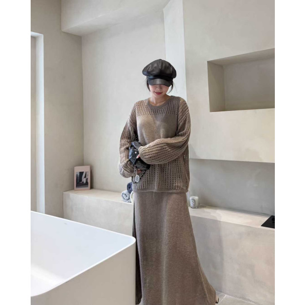 新品｜柔光洞洞針織套裝 3色