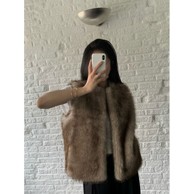 新品｜高質感仿皮草背心
