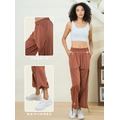 鬆緊束口抽褶寬褲 4色_19