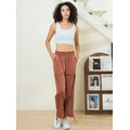 鬆緊束口抽褶寬褲 4色_21