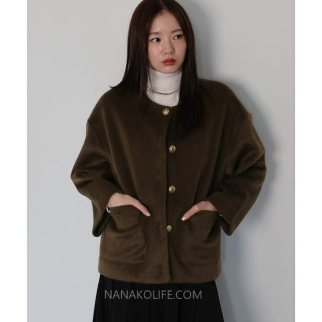 日系金釦小寬袖軟呢外套 3色