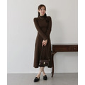 優雅腰褶親膚針織長洋裝 3色
