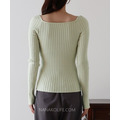 微甜綁帶羅紋針織上衣 3色_17