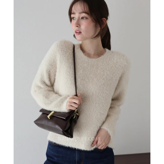 微亮片柔霧毛絨針織上衣 3色