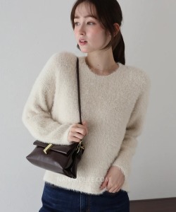 微亮片柔霧毛絨針織上衣 3色