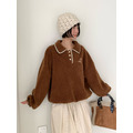 新品｜甜感滾邊領羊羔毛上衣3色_2
