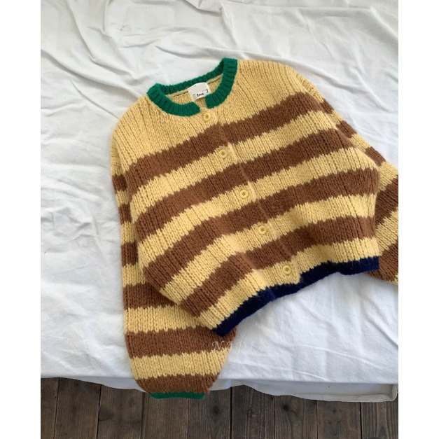 新品｜彩條溫柔系寬袖針織外套 2色