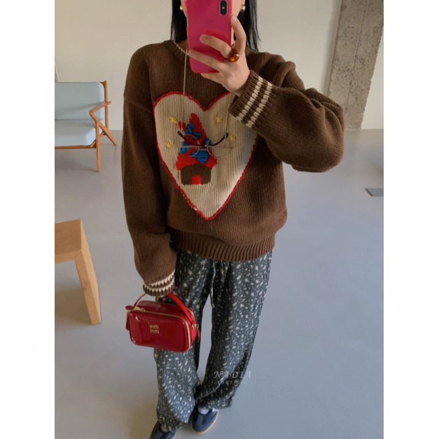 新品必買｜聖誕愛心小屋厚針織毛衣（2色）