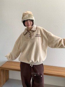 新品｜甜感滾邊領羊羔毛上衣3色