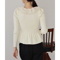 法式蕾絲荷葉領針織上衣 2色_12