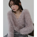 柔雲絨感交叉V領毛毛上衣 3色_21