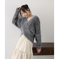 柔雲絨感交叉V領毛毛上衣 3色_1