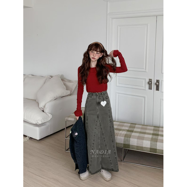 新品｜質感丹寧垂墜長裙 2色