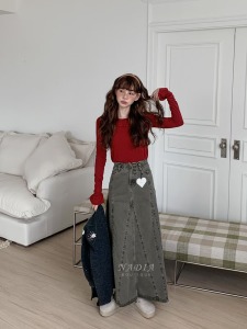 新品｜質感丹寧垂墜長裙 2色