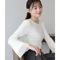 薄紗拼袖立體羅紋上衣 4色_21