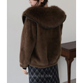 法式大領口仿皮扣毛絨大衣 3色_8