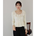 法式蕾絲荷葉領針織上衣 2色_9