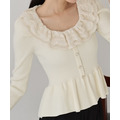法式蕾絲荷葉領針織上衣 2色_13