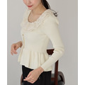 法式蕾絲荷葉領針織上衣 2色_11