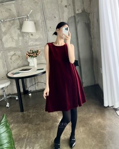新品｜絨面質感無袖洋裝 2色