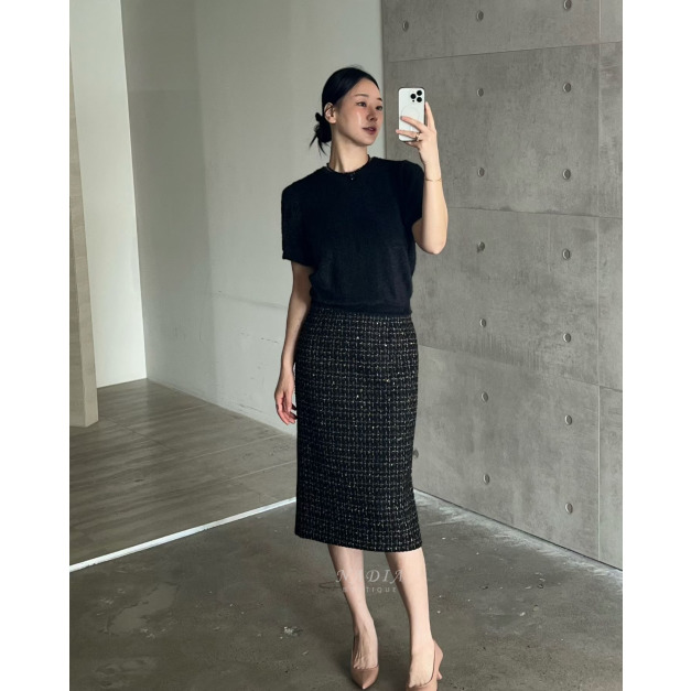 新品｜法式貴氣毛呢直筒裙 2色