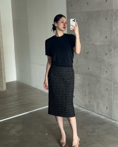 新品｜法式貴氣毛呢直筒裙 2色