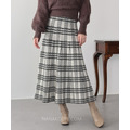 冬日格紋毛呢A字長裙 3色_6