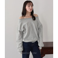 慵懶落肩微性感一字領上衣 3色_5